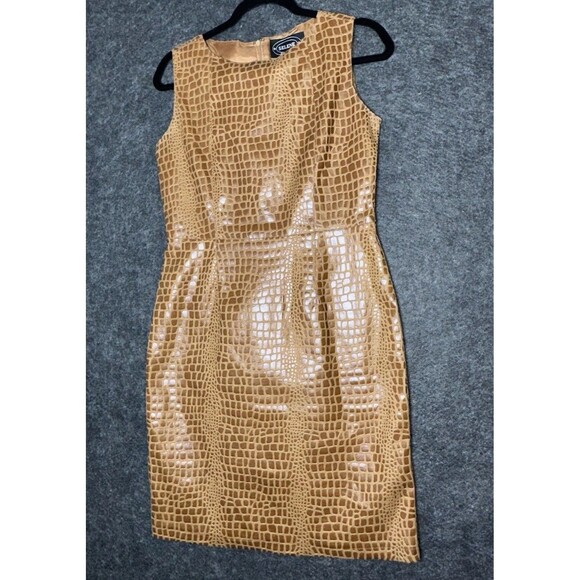 Selene Sport Vintage Alligator-Embossed Faux Leather Dress and Jacket Set - Picture 3 of 8